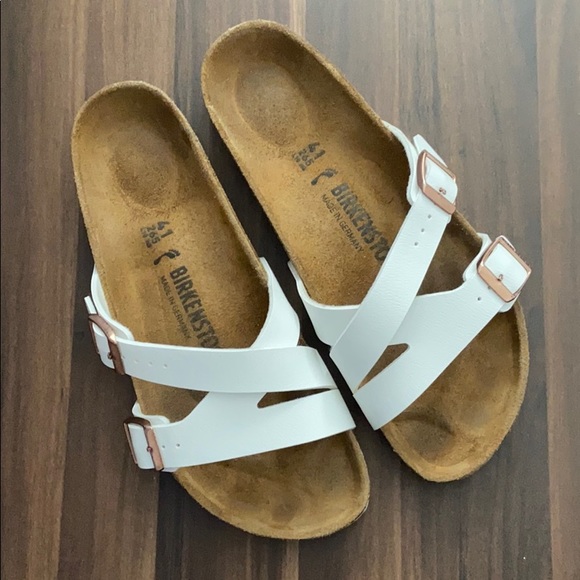 Birkenstock Shoes - BIRKENSTOCK YAO SLIDE SANDAL WHITE